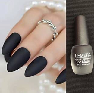 Cemera High Shine Ice Matte Nail Polish Glossy Black Black