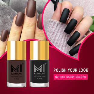 MI FASHION Experience The Allure Of Matte Nail Polish Combo Pack Coffee,Black