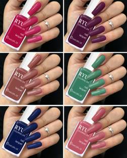 RYUK Vibrant Shine Nails: 6-Pcs Combo to Brighten Your Day Multicolor