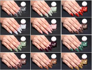 BUSSIN' BEAUTY Long-lasting & Vibrant Nail Paint | Natural Nail Polish with High Gloss Finish 12 Different Shades