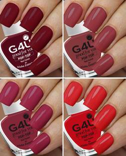 G4U Nail Polish Set 4 Colors Red BroMauve Wine Nail Paints 16-18-19-25 Red, Brown, Wine, Mauve
