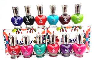 leeso Nail Paint Heart 10ml 12pcs combo pack Multi colour