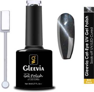 Gleevia Cat-Eye UV Gel Nail Polish| Magnetic Gel Polish 8ml with Dual-Head Magnet C7 Shade Code: C7- Dark Grey