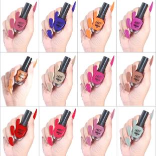 HOOT Long Lasting Nail Polish | Quick dry Nail lacquer Kit With High Glossy Finish | 12 Different Shiny Shades