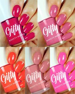 GIFTY No Toxin Nail Lacquer (WakeUp & MakeUp Combo) Spoiled Diva,Dessert Night,Rocking Red,Be Bold,Babydoll Pink