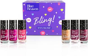 BLUE HEAVEN Bling Combo, matte & pearly shades, Long Lasting Chip Resistant Hot Glam Edition