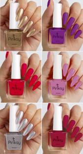 Pinksy High Pigment Shine Like Stars, Glossy Finish Nail Polish Combo Multicolor