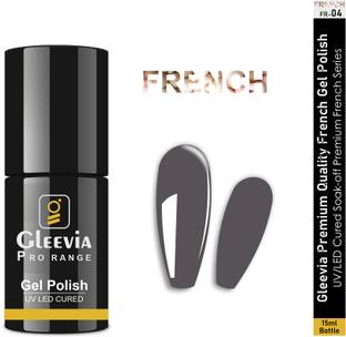 Gleevia French UV Gel Polish 15ml | Premium Nail Gel Collection for Professionals FR-04 Davy Grey