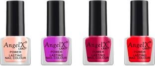 AngelX Crazy Quick Dry Long Last High Shine Color Nail Polish Combo Set of 4 Multicolor P27 Multicolor