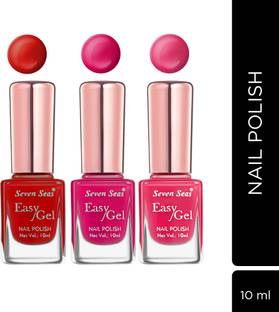 Seven Seas Easy Gel Nail Polish Combo In Shimmer Glitter & Matte Finish Multicolor