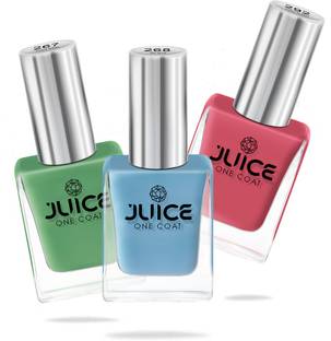Juice Nail Polish combo 3 Pickle Green - 267, Sky Blue - 268, Coral Sunset - 292