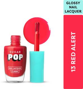 SUGAR POP Nail Lacquer 13 Red Alert | High Shine | Chip Resistant | Quick Drying 13 Red Alert