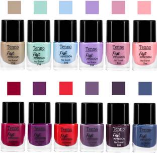 tenno PASTEL BRIGHT SHINE NAIL PAINT MAROON, TURQUOISE BLUE, ROSE RED, PURLE
