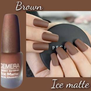 Cemera Brown Ice Matte Nail Polish Quick Drying | Glossy Finish | Long Lasting Brown