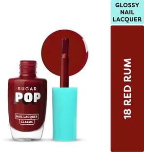 SUGAR POP Nail Lacquer| High Shine | Chip Resistant | Quick Drying 18 Red Rum