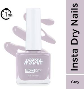 NYKAA Insta Dry Fast Drying Nail Polish Mauve Message 351 Gray(9ml) Grey
