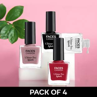 FACES CANADA Splash Nail Enamel Combo | Quick Drying | Pack of 4 Multicolor