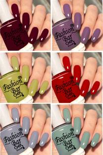 Fashion Bar New Gloss Gel High Shine Nail Polish Pack of 6PC F650 Multicolor