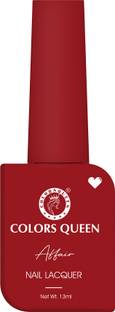 COLORS QUEEN Affair Matte Nail Lacquer, Chip Resisting, Long Lasting & Quick Dry Nail Polish 16 - Mexican Red