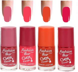 Fashion Bar Peach Parple Nail Polish Combo Multicolor,