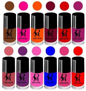 revson Quick Drying Longlasting Nail Polish Combo Set 12 peice Multicolour MULTICOLOR