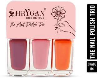 Shryoan Long Lasting Gel Nail Polish Trio|Intense Color and Metallic Finish|Quick Dry (Shade - 04)