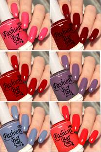 Fashion Bar New Gloss Gel High Shine Nail Polish Pack of 6PC F658 Multicolor
