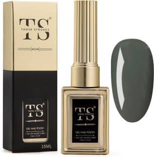 THR3E STROKES Gel Nail Polish UV | Long Lasting, High Gloss, Hema-Free for Nail Art | 33 - Vampire Grey (UV Lamp Needed)