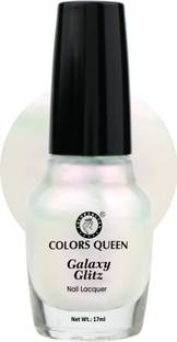 COLORS QUEEN Galaxy Glitz Long Lasting Nail Polish, Glossy Finish, Chip Resisting Formula 129 - Frosted Petal