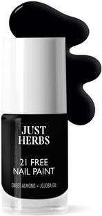 Just Herbs Nail Polish 21 Chemical Free Formula ,Quick Dry, Glossy Black Berry