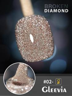 Gleevia Colorful Disco Reflective Glitter UV Gel Polish UV/LED Cured R2 - 15ml Bottle Shade Code - R2
