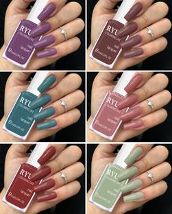 RYUK Gloss Gel Like Shine Nail Polish Set for Stunning Nails Pack of 6 Multicolor