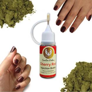careone gallery Instant Nail Injection Henna Paste Mehendi | Vegan & Halal | Cherry Red Colour red
