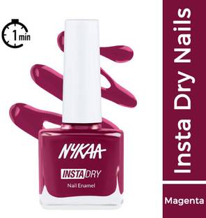 NYKAA Insta Dry Fast Drying Nail Polish Magenta Mention 338 Magenta 9ml Magenta