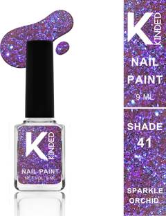 KINDED Nail Paint Lacquer Nail Polish Enamel with One Coat Single Stroke Application Sparkle Orchid