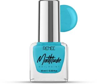 Renee Mattitude Nail Paint | Chip Resisting Formula with High Coverage Azure Blue