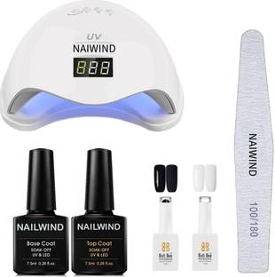 NAILWIND Gel Nail Polish Starter Kit, Gel Nail Kit with 48W UV LED Lamp Nail Dryer,1 Gel Nail Polish Top and Base Coat, Nail File nail extension gel polish kit
