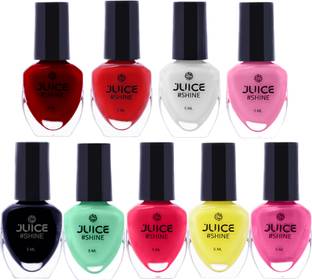 Juice Shine nail paint combo set high gloss, chip-resistant mini nail polish kit 5,40,49,50,52,57,58,60,63