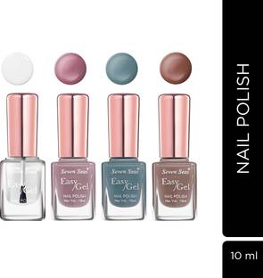 Seven Seas Easy Gel Nail Paint In Shimmer Glitter & Matte Finish Multicolor