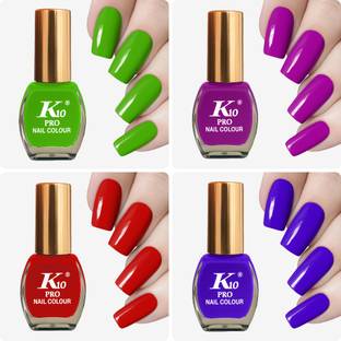 K10 Quick dry Long lasting Matte Nail Polish combo set (7ML Each) Parrot,Purple,Red,Light,Blue,Nail,Polish