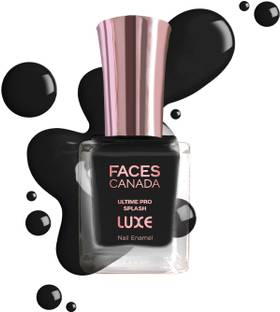 FACES CANADA Ultime Pro Splash Luxe Nail Enamel | Glossy Finish | Quick Drying Charcoal (L25)