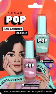 SUGAR POP Nail Lacquer Duo 05 Bubblegum Dreams and Mint Marvel Pink & Green