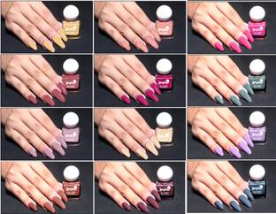 BUSSIN' BEAUTY Glossy Finish Nail Polish | Stay Long, Quick Dry Paint With Chip Resistant | 12 Different Colors