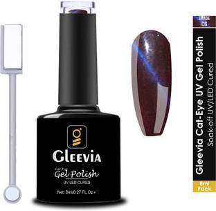 Gleevia Cat-Eye UV Gel Nail Polish| Magnetic Gel Polish 8ml with Dual-Head Magnet C6 Shade Code: C6- Seal Brown