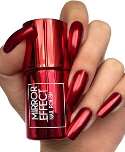 ADJD Magic Mirror Effect Chrome Nail Art Polish Metallic Red Red