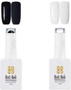 NAILWIND Gel Nail Polish Kit- 2 Pcs 15ml Colors Polish Set White Gel Nail Polish Black Nail Polish Soak Off Led Gel Polish Nail Art Manicure Salon Diy at Home Design