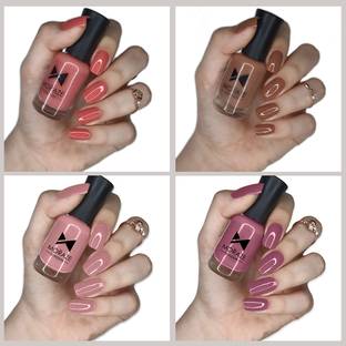 MORAZE Color Rich Toxic Free Perfection Shine Nude Nail Polish Set of 4 Multicolor