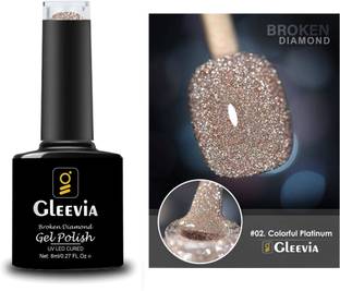 Gleevia Colorful Disco Reflective Glitter UV Gel Polish UV/LED Cured R2 - 8ml Bottle Shade Code R2