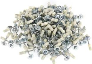 AASHRO MALL 7.3mm Nail Gun Manual Steel Nails, Round Nails 100 pcs Rivet Nails for Concrete Nail Gun, Nails Wall Fastening Tool Rivet Cordless  Nailer
