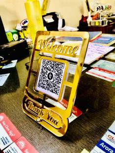 Findgood trends Gold Plated office and shop use barcode scanner Name Plate
